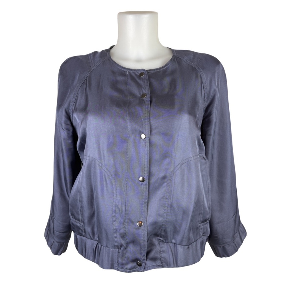 Club Monaco Greyish Lilac coloured 3/4 Sleeve, Silk Bomber Jacket
